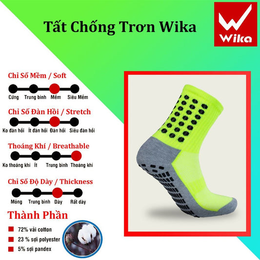 Tất Bóng Đá Chống Trơn - Vớ Chống Trơn CAO CẤP WIKA Chính Hãng - Hình Thật Review Chi Tiết