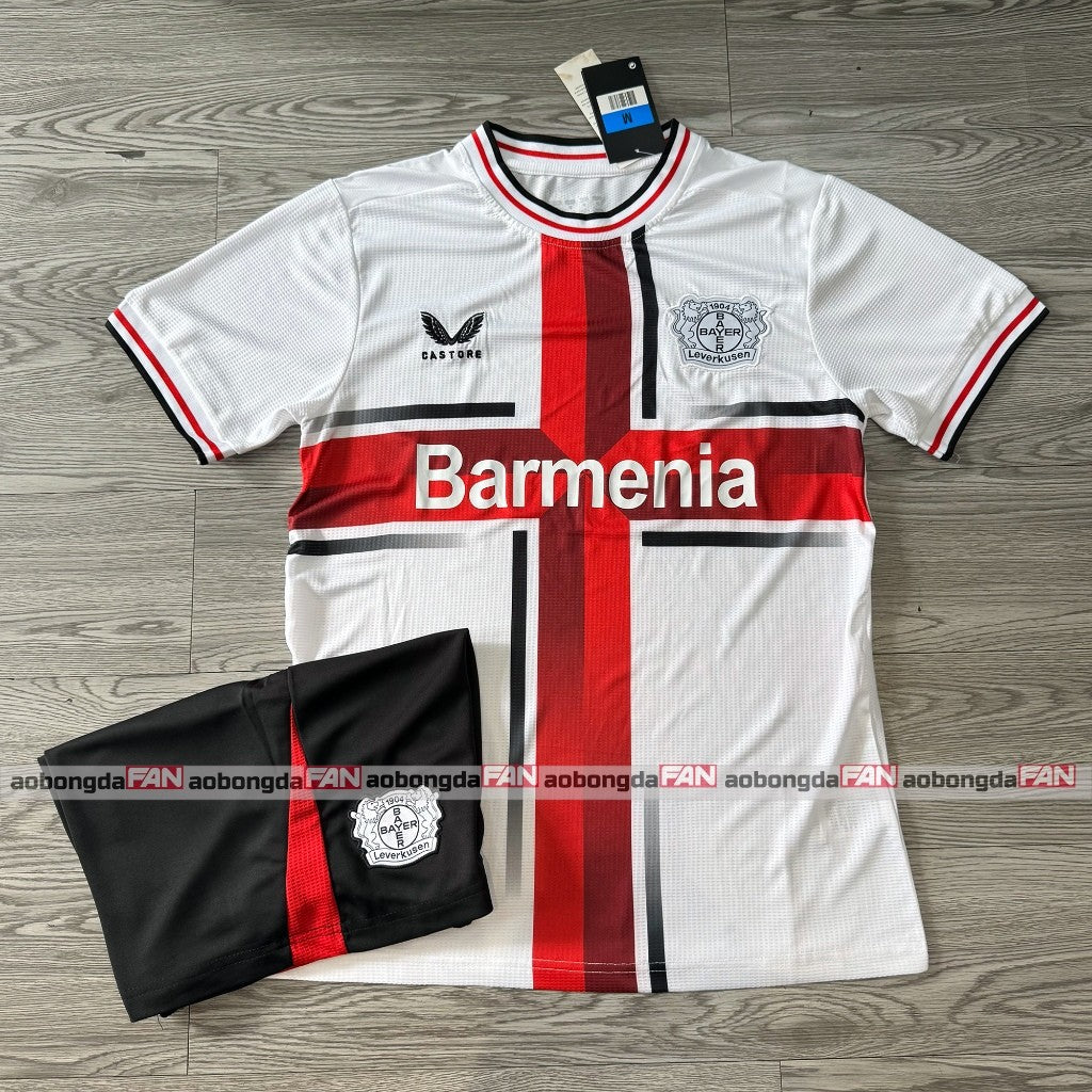 Bộ Bóng Đá Bayer 04 Leverkusen Trắng Sân Nhà - Vải Mè Thái