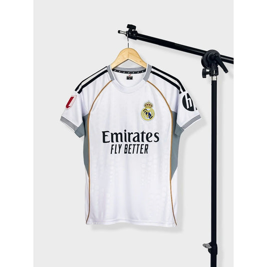 Bộ Quần Áo Bóng Đá Real Madrid Trắng 24/25 - Vải Thun Thoáng Mát