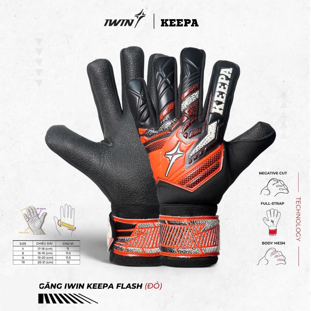Găng Tay Thủ Môn iWin Keepa A04 - Găng GK Có Xương Dính Bóng