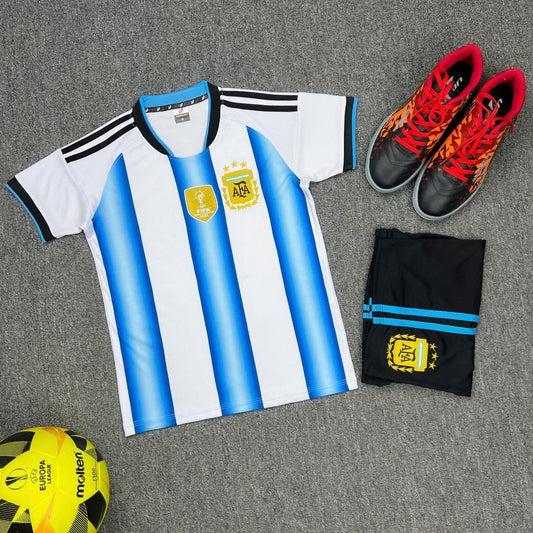 Bộ Bóng Đá Argentina Messi Trẻ Em - Có In Tên Số