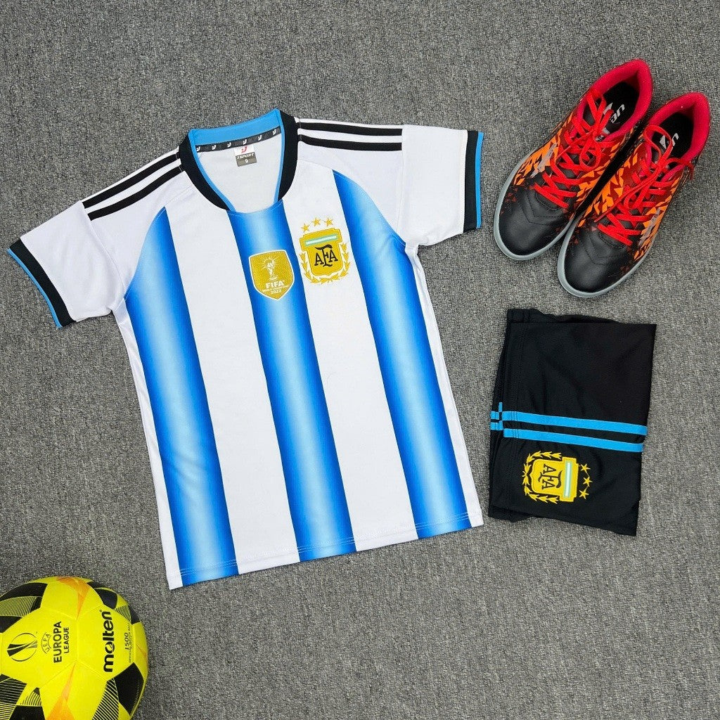Bộ Bóng Đá Argentina Messi Trẻ Em - Có In Tên Số