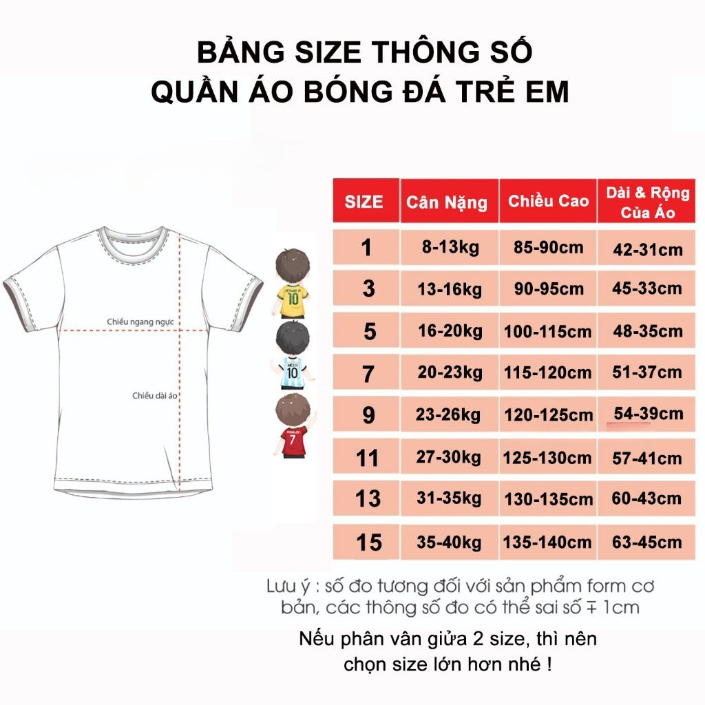 Bộ Bóng Đá Trẻ Em Có In Tên Số - Pegasus JP - Thoáng Mát Đẹp Bền