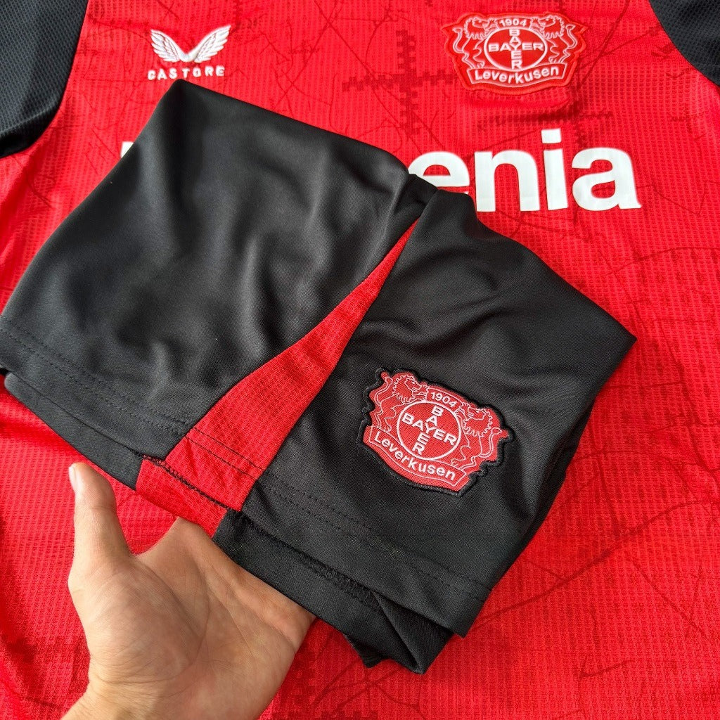 Bộ Bóng Đá Bayer 04 Leverkusen Đỏ Sân Nhà - Vải Mè Thái