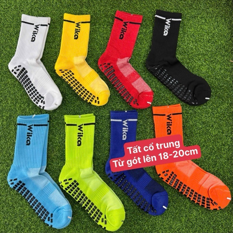 Tất Bóng Đá Chống Trơn - Vớ Chống Trơn CAO CẤP WIKA Chính Hãng - Hình Thật Review Chi Tiết