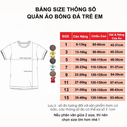 Bộ Đá Banh Trẻ Em Đội Tuyển Việt Nam 2025, Bộ Bóng Đá Trẻ Em - Có in tên và số