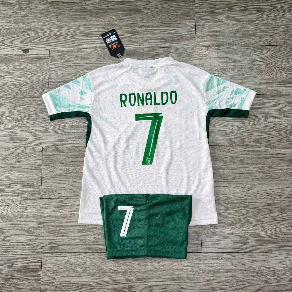 Bộ Quần Áo Bóng Đá Trẻ Em Bồ Đào Nha Đỏ 2025 Ronaldo - Có in tên số theo yêu cầu