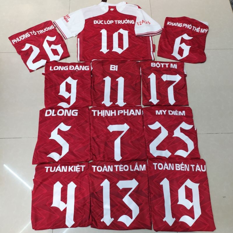 Mực Và Decal in Áo Bóng Đá - in tên số đá banh ( Dành Cho Khách Mua Đồ Tại Shop)