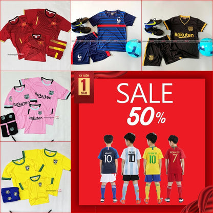 [ XẢ KHO - SALE HẾT] Bộ Quần Áo Bóng Đá Trẻ Em Và Người Lớn - MẪU GIAO NGẪU NHIÊN