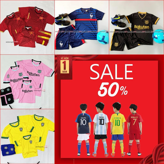 [ XẢ KHO - SALE HẾT] Bộ Quần Áo Bóng Đá Trẻ Em Và Người Lớn - MẪU GIAO NGẪU NHIÊN
