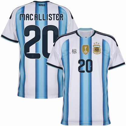 Áo đấu World Cup Argentina 2026, phiên bản cổ động viên sân nhà và sân khách, số 10, Messi, số 8, phiên bản chính xác của Enzo