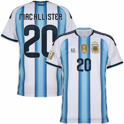 Áo đấu World Cup Argentina 2026, phiên bản cổ động viên sân nhà và sân khách, số 10, Messi, số 8, phiên bản chính xác của Enzo