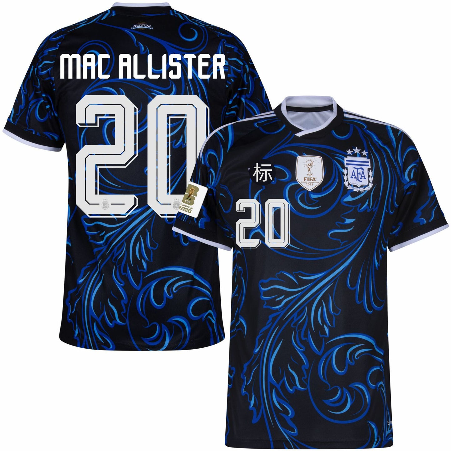 Áo đấu World Cup Argentina 2026, phiên bản cổ động viên sân nhà và sân khách, số 10, Messi, số 8, phiên bản chính xác của Enzo