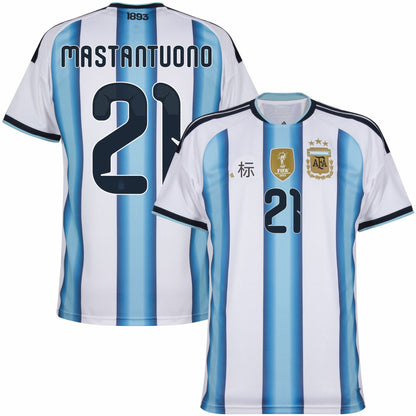 Áo đấu World Cup Argentina 2026, phiên bản cổ động viên sân nhà và sân khách, số 10, Messi, số 8, phiên bản chính xác của Enzo