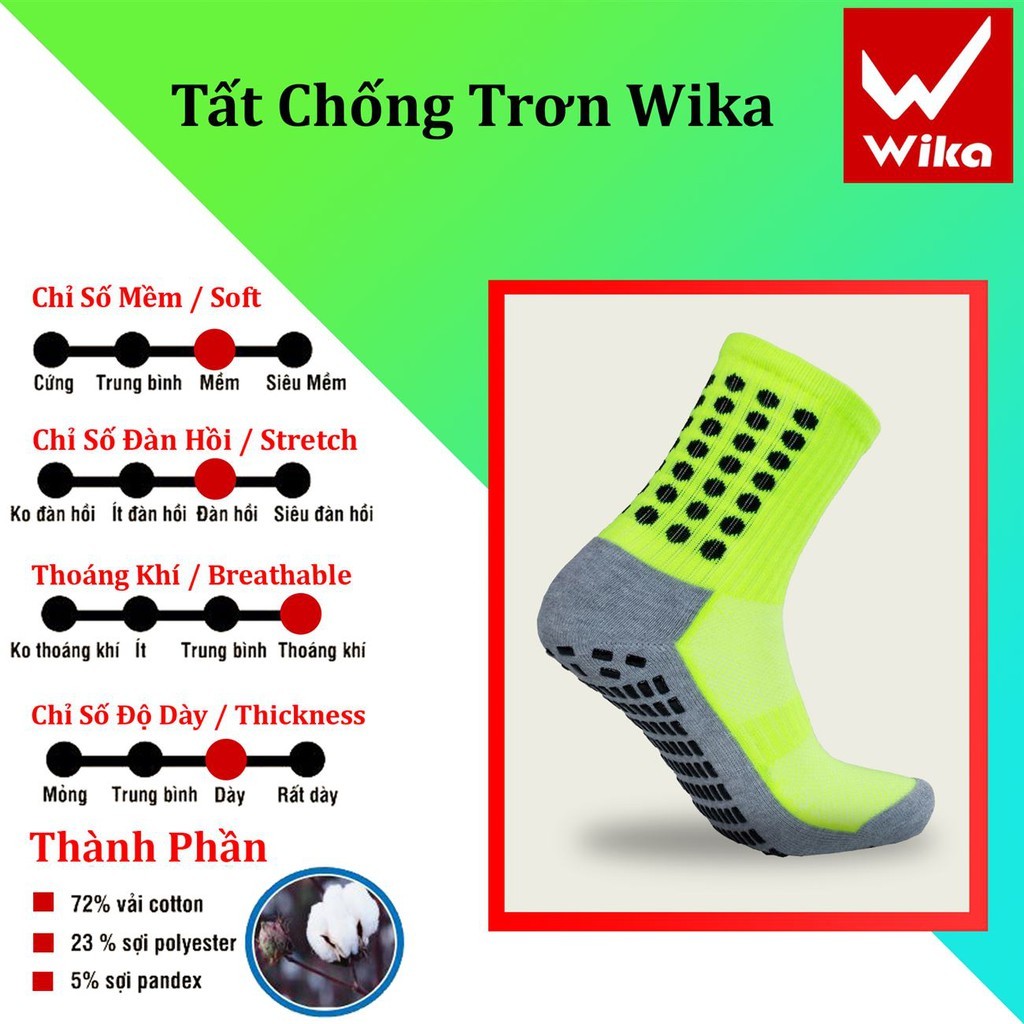Tất Bóng Đá Chống Trơn - Vớ Chống Trơn CAO CẤP WIKA Chính Hãng - Hình Thật Review Chi Tiết