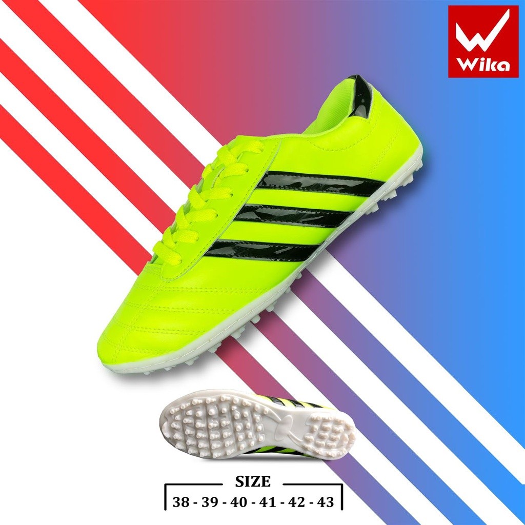GIÀY BÓNG ĐÁ BIG SIZE WIKA 3 SỌC (tặng tất dệt)- GIÀY PHỦI SIZE 44 & SIZE 45 - Đã may full đế
