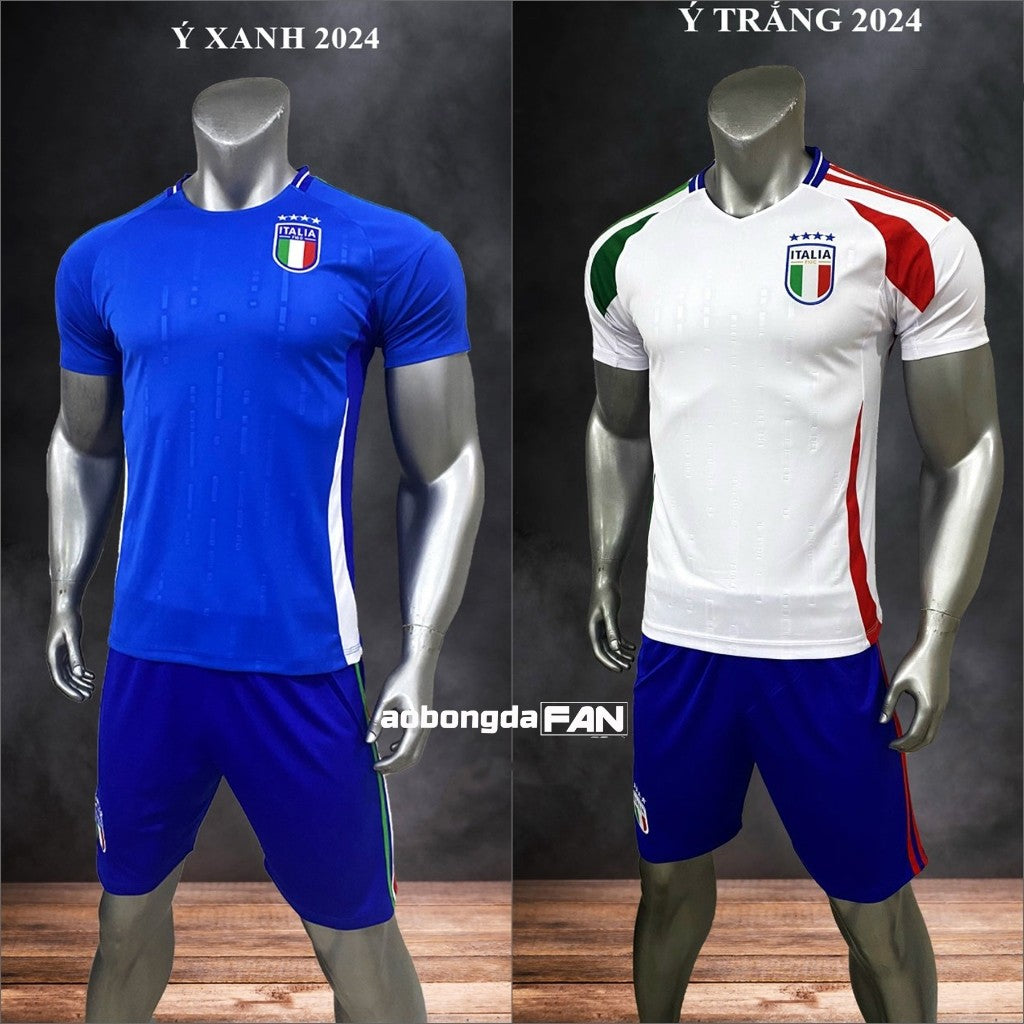 Quần Áo Bóng Đá Tuyển Ý Mới Nhất 2024 - Có in tên số Đội Italia