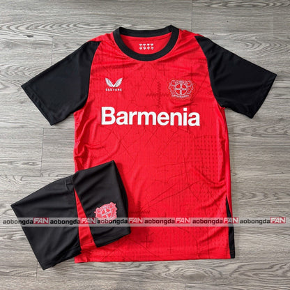 Bộ Bóng Đá Bayer 04 Leverkusen Đỏ Sân Nhà - Vải Mè Thái