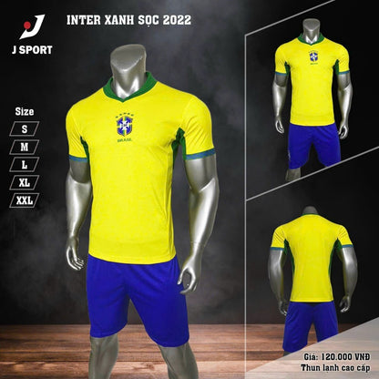 Bộ Bóng Đá Đội Tuyển Brazil 2025- Thun Cao Cấp