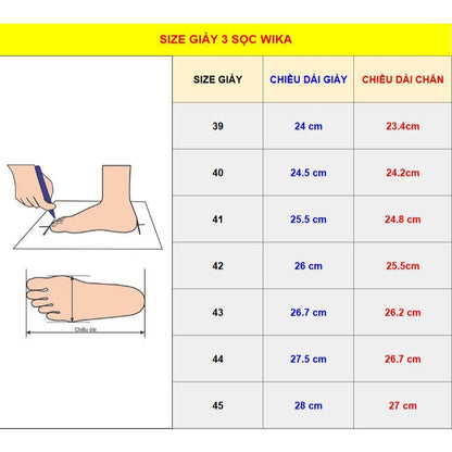 GIÀY BÓNG ĐÁ BIG SIZE WIKA 3 SỌC (tặng tất dệt)- GIÀY PHỦI SIZE 44 & SIZE 45 - Đã may full đế