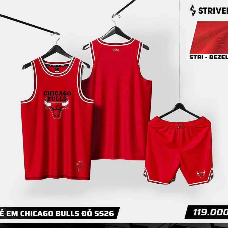 Bộ Quần Áo Bóng rổ trẻ em Strivend Chicago- Thoáng Mát
