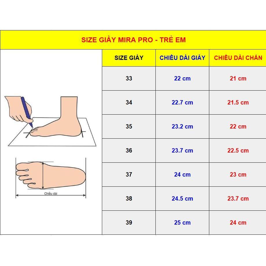 Giày Bóng Đá Trẻ Em Mira Pro (Tặng túi rút + tất ) - Size 33 Đến 44