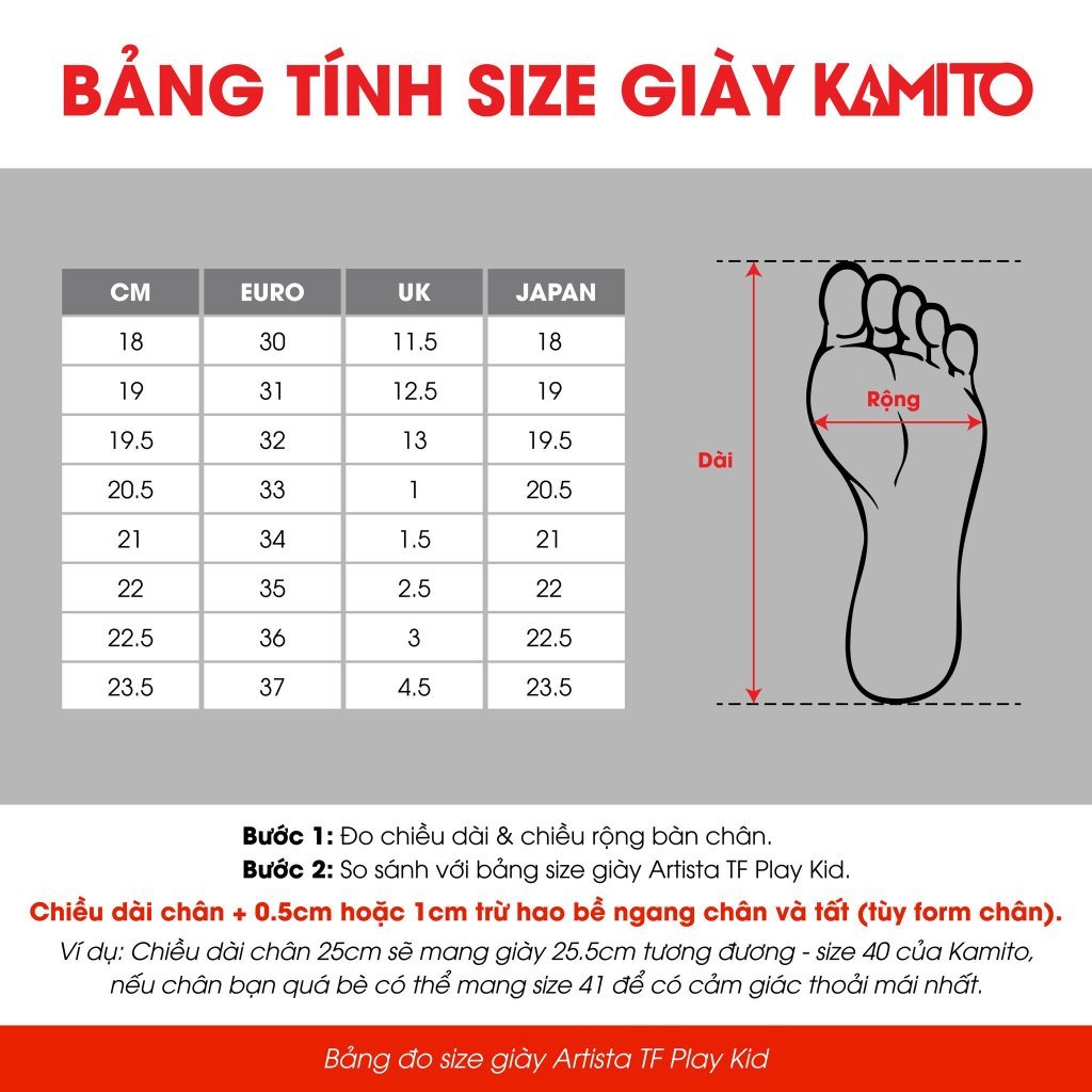 Giày Bóng Đá Trẻ Em Kamito Artista Play TF KID