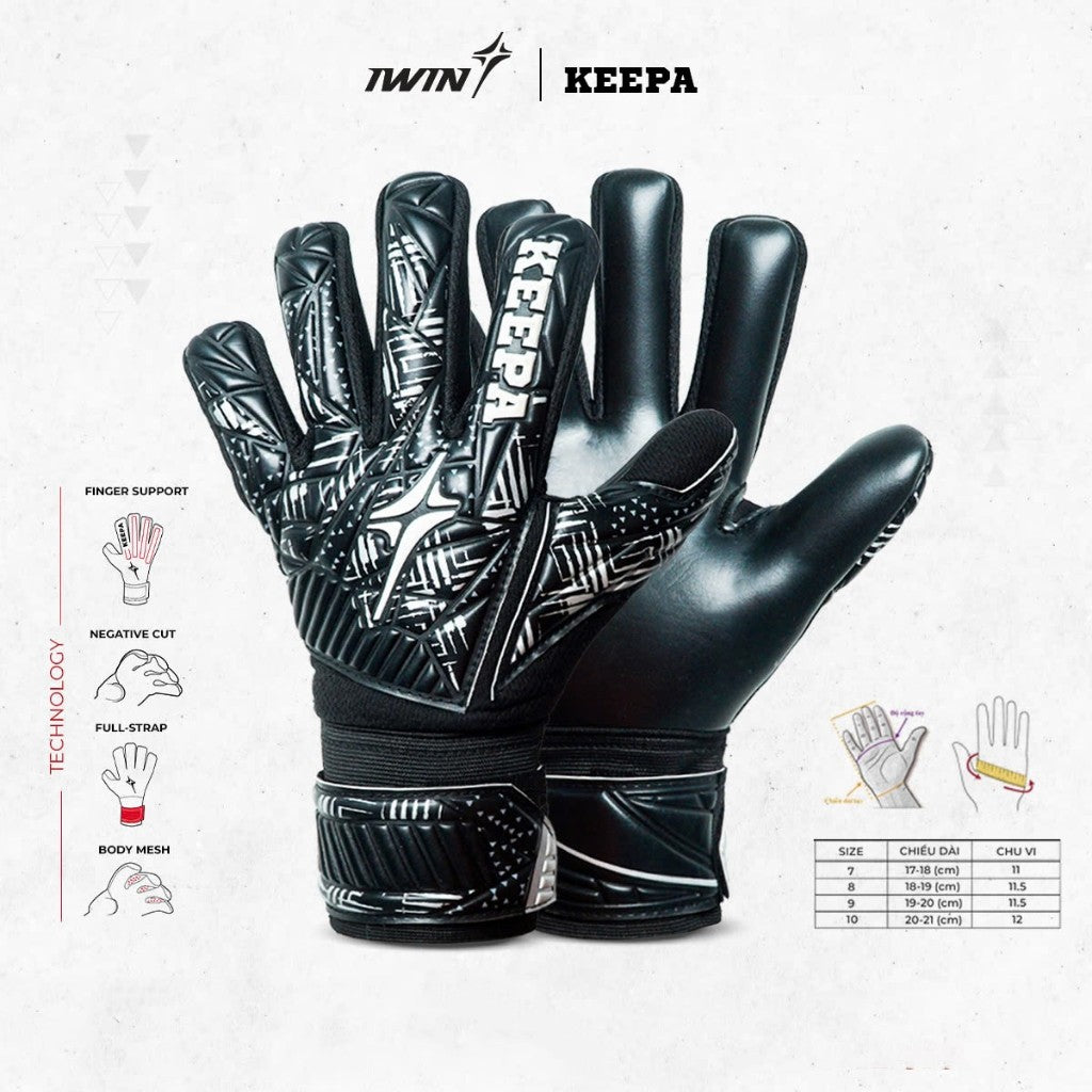Găng Tay Thủ Môn iWin Keepa A04 - Găng GK Có Xương Dính Bóng