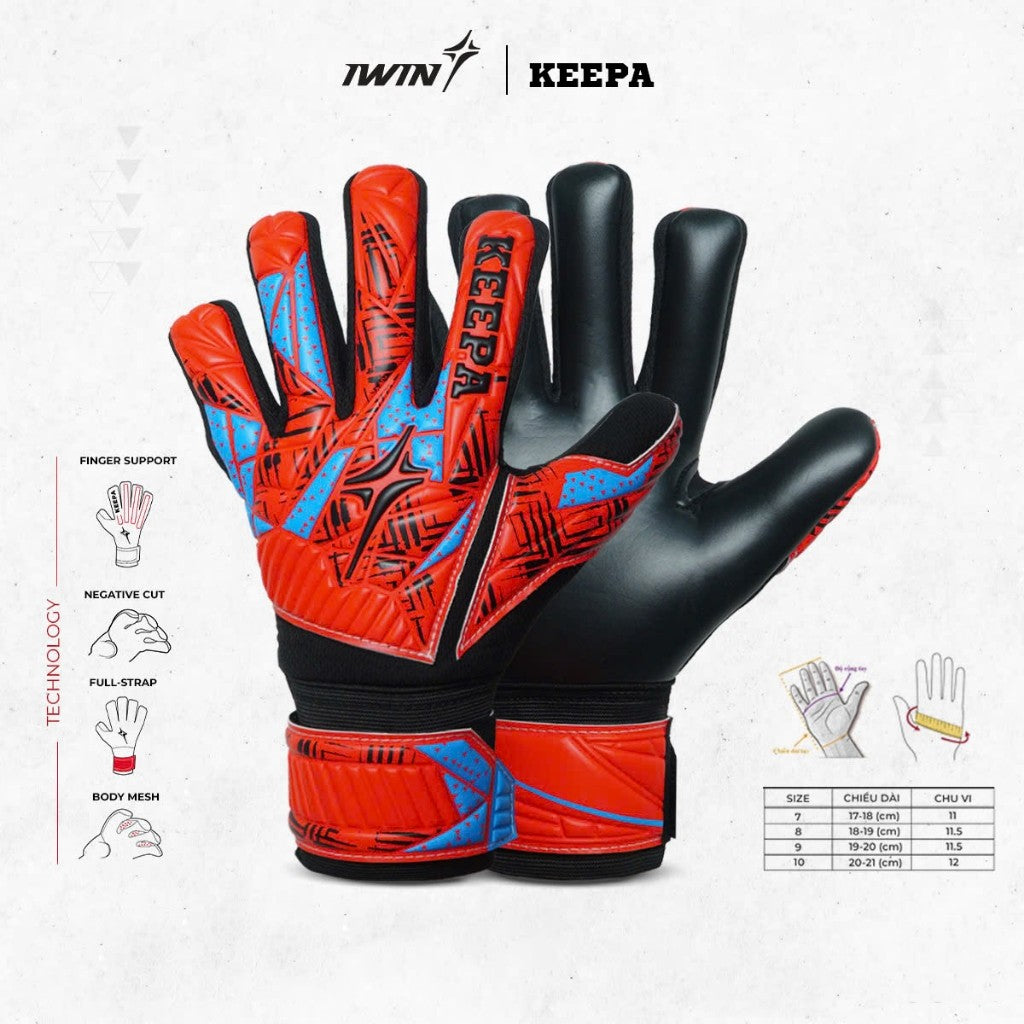 Găng Tay Thủ Môn iWin Keepa A04 - Găng GK Có Xương Dính Bóng