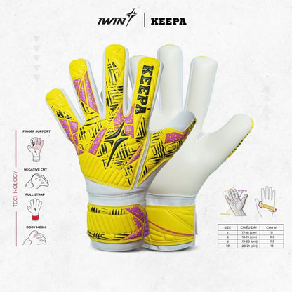 Găng Tay Thủ Môn iWin Keepa A04 - Găng GK Có Xương Dính Bóng