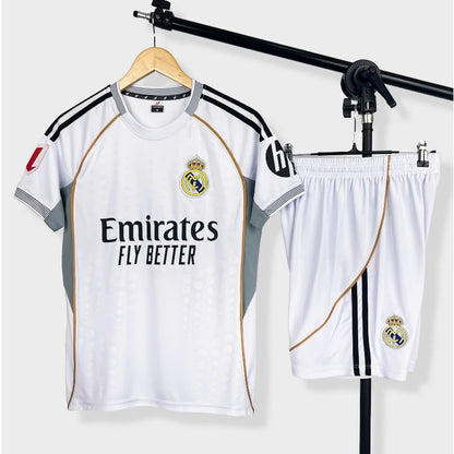 Bộ Quần Áo Bóng Đá Real Madrid Trắng 24/25 - Vải Thun Thoáng Mát