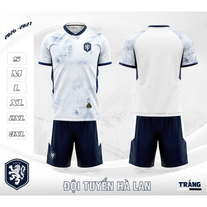 Bộ Bóng Đá Đội Tuyển Hà Lan Cam - Thun Lạnh Có In Tên Số