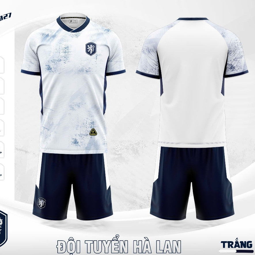 Bộ Bóng Đá Đội Tuyển Hà Lan Cam - Thun Lạnh Có In Tên Số