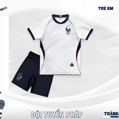Set Bóng Đá Tuyển Pháp Vải Thun Thoáng Mát - Có In Tên Số
