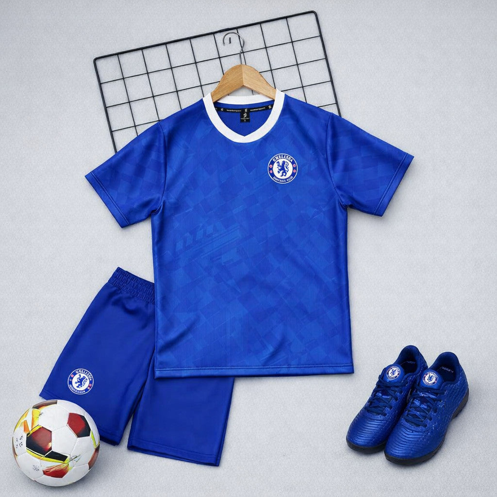Áo Bóng Đá Trẻ Em Chelsea Xanh 2025 Mới Nhất - Áo Đá Banh Hình Thực - Có In Tên Số