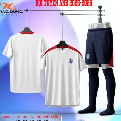 Áo Bóng Đá Đội Tuyển Anh Trắng 2024 - Thun Cao Cấp