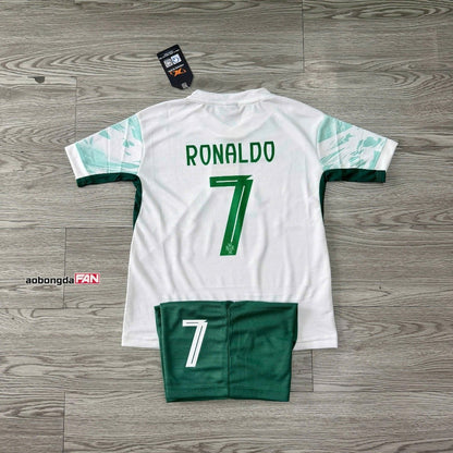 Bộ Quần Áo Bóng Đá Trẻ Em Bồ Đào Nha Đỏ 2025 Ronaldo - Có in tên số theo yêu cầu