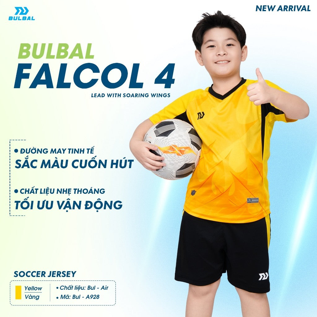 Bộ Bóng Đá Trẻ Em Thun Thể Thao Thoáng Mát - Có in tên số - Bulbal Falcol 4