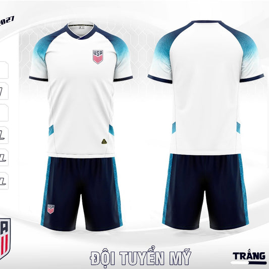 Bộ Bóng Đá Tuyển Mỹ USA - Có In Tên Số