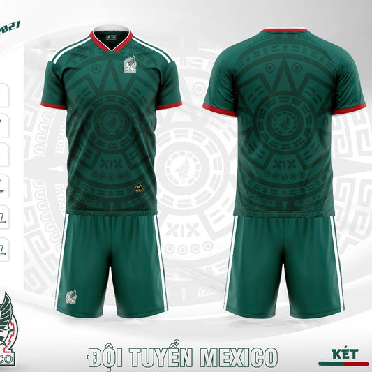 Bộ Bóng Đá Tuyển Mexico - Có In Tên Số