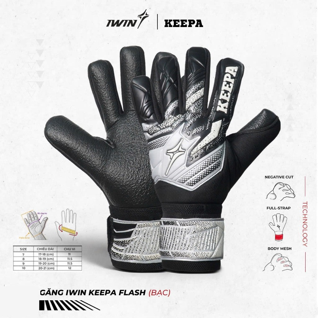 Găng Tay Thủ Môn iWin Keepa A04 - Găng GK Có Xương Dính Bóng