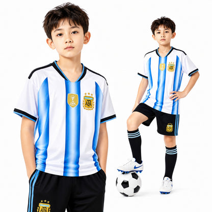 Bộ Bóng Đá Argentina Messi Trẻ Em - Có In Tên Số
