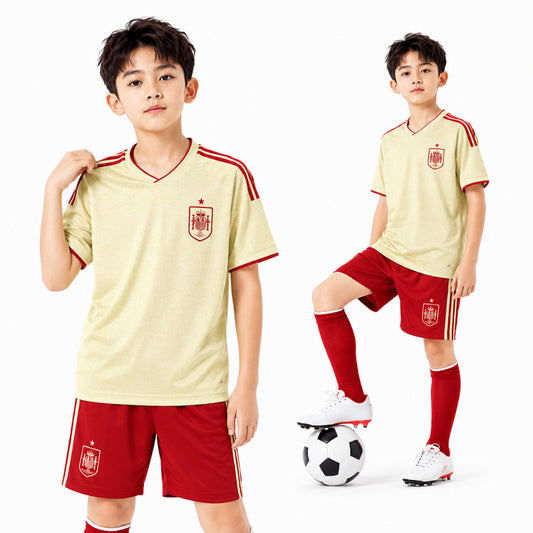 Set Bóng Đá Trẻ Em Tây Ban Nha Kem - Có In Tên Số
