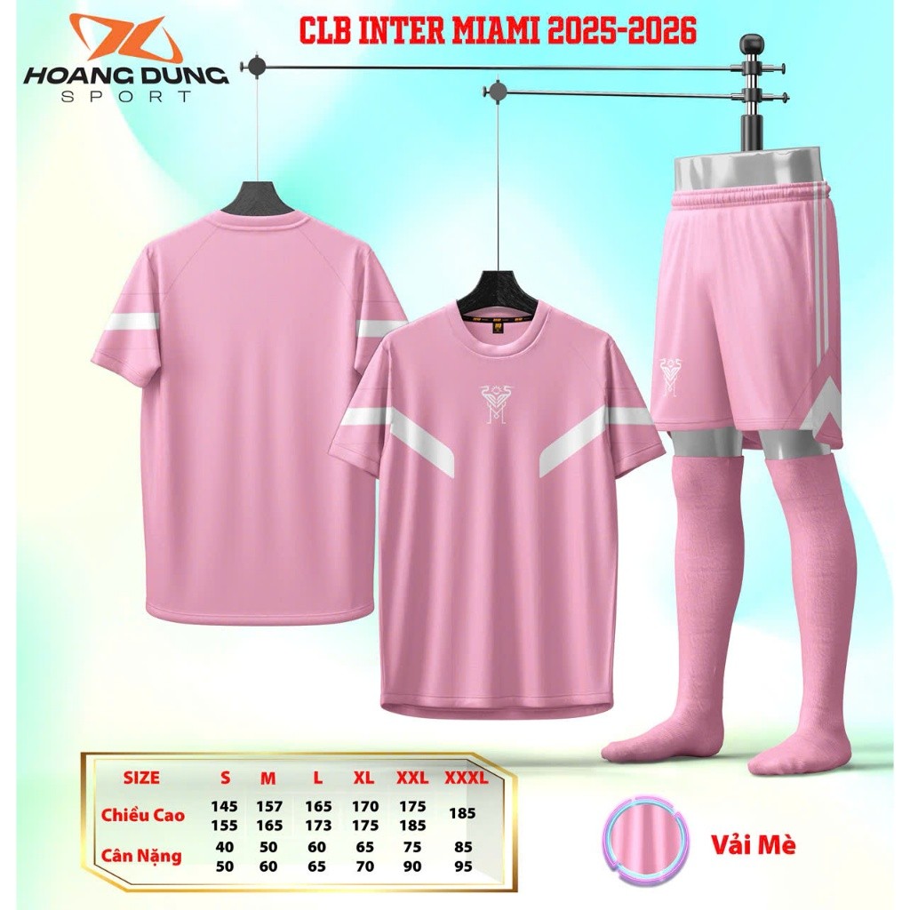 Bộ Quần Áo Bóng Đá Inter Miami - Set Đồ Bóng Đá Messi