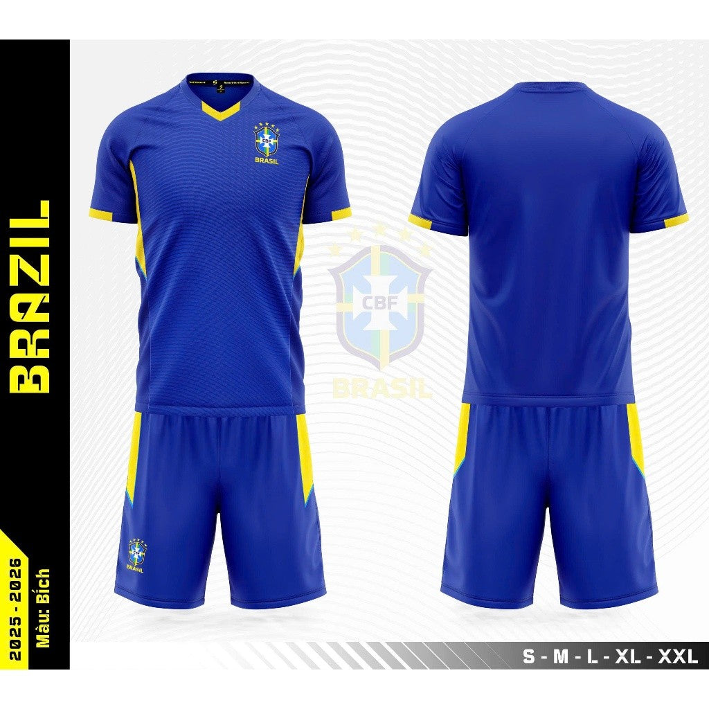 Bộ Bóng Đá Đội Tuyển Brazil 2025- Thun Cao Cấp