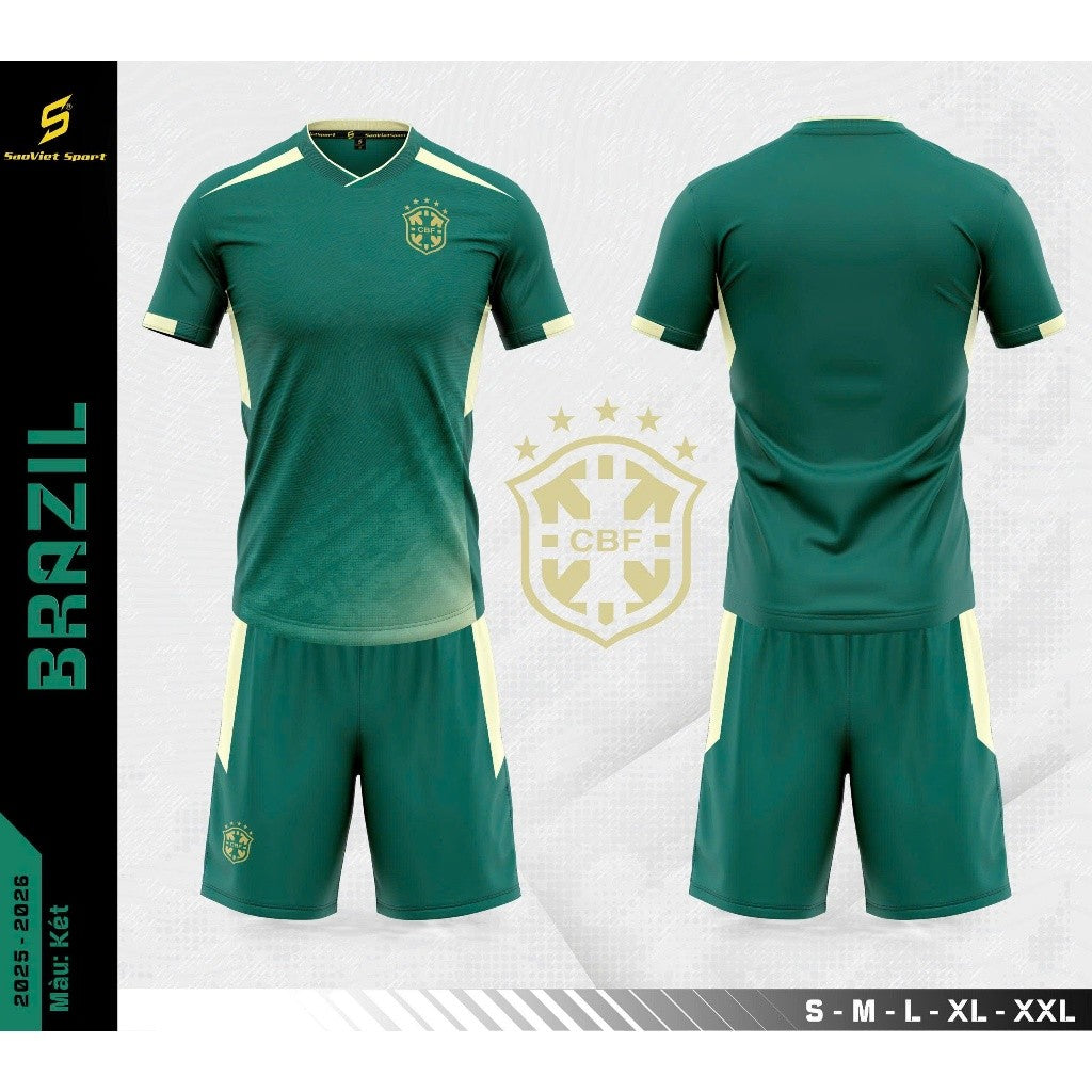 Bộ Bóng Đá Đội Tuyển Brazil 2025- Thun Cao Cấp
