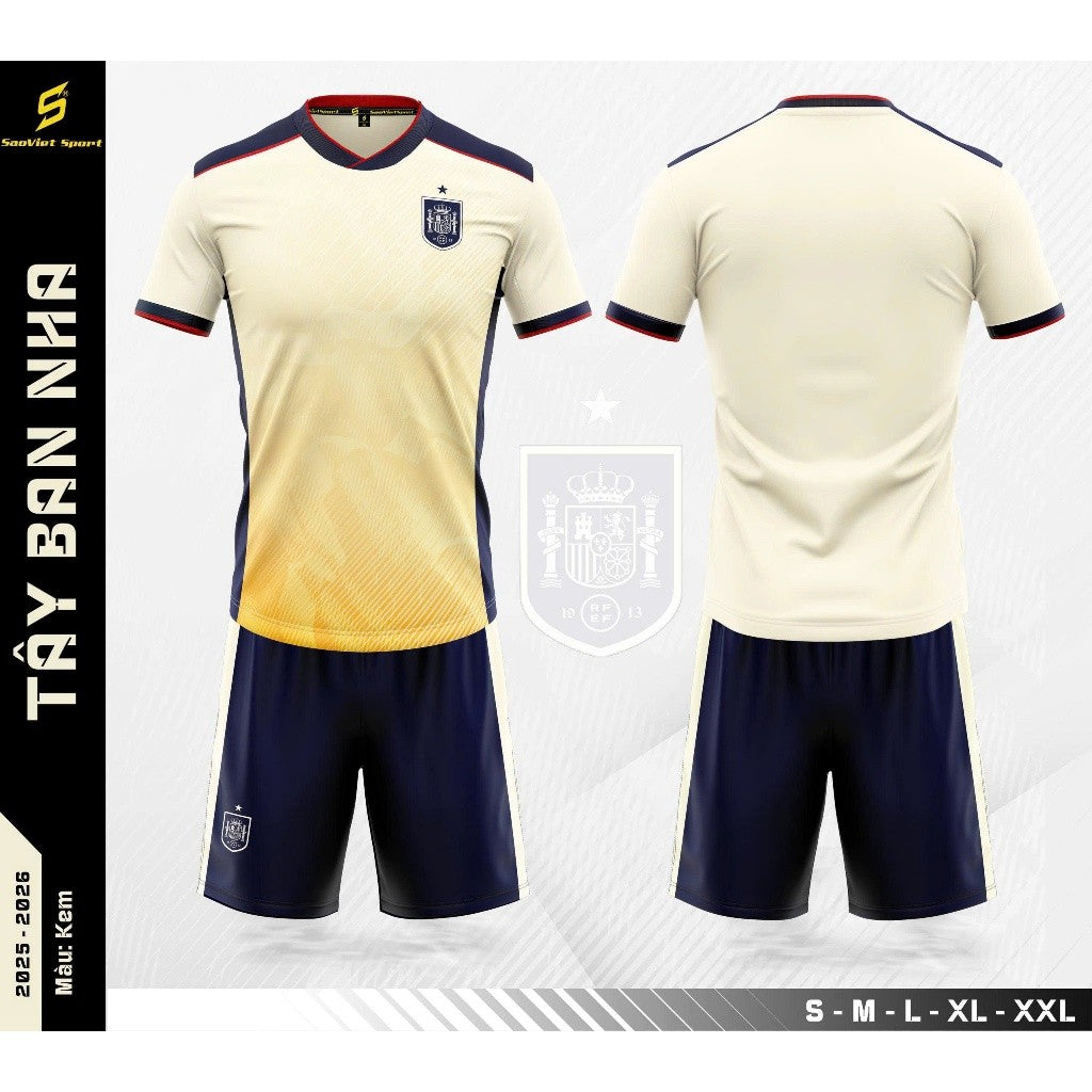 Bộ Quần Áo Bóng Đá Đội Tuyển Tây Ban Nha Đỏ - Thun Cao Cấp