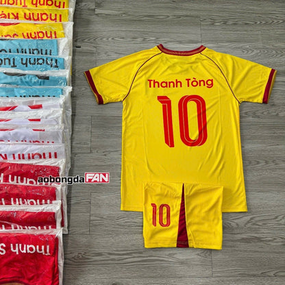 Bộ Quần Áo Bóng Đá Tuyển Việt Nam Màu Vàng - Có in tên số