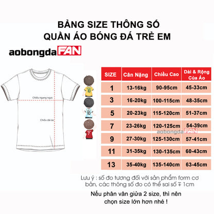Bộ Bóng Đá Trẻ Em Thun Thể Thao Thoáng Mát - Có in tên số - Bulbal Falcol 4