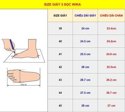 GIÀY BÓNG ĐÁ BIG SIZE WIKA 3 SỌC (tặng tất dệt)- GIÀY PHỦI SIZE 44 & SIZE 45 - Đã may full đế
